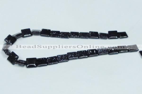 CGS128 15.5 inches 14*14mm square blue goldstone beads wholesale