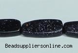 CGS133 15.5 inches 15*30mm twisted rectangle blue goldstone beads wholesale