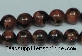 CGS203 15.5 inches 10mm round blue & brown goldstone beads wholesale