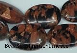 CGS213 15.5 inches 18*25mm oval blue & brown goldstone beads wholesale