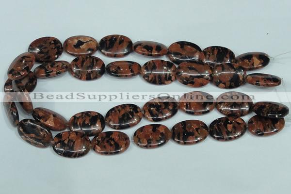 CGS213 15.5 inches 18*25mm oval blue & brown goldstone beads wholesale