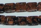 CGS215 15.5 inches 14*14mm square blue & brown goldstone beads wholesale