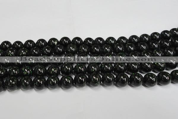 CGS404 15.5 inches 12mm round green goldstone beads wholesale