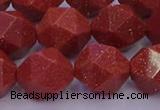 CGS454 15.5 inches 12mm faceted nuggets goldstone beads wholesale