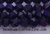 CGS456 15.5 inches 6mm faceted nuggets goldstone beads wholesale