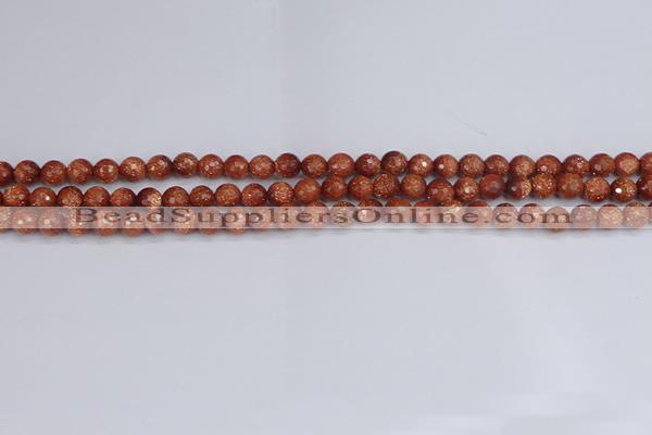 CGS470 15.5 inches 4mm faceted round goldstone beads wholesale