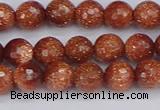 CGS471 15.5 inches 6mm faceted round goldstone beads wholesale