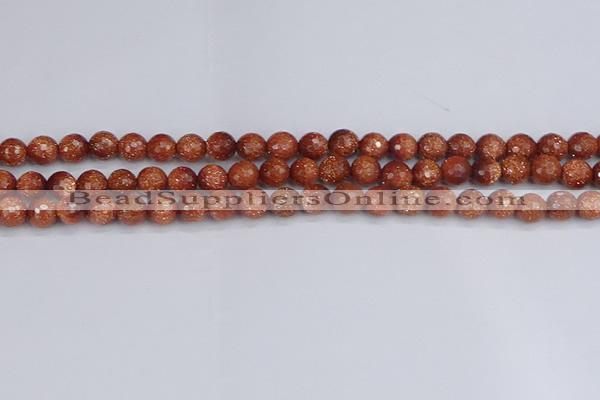 CGS471 15.5 inches 6mm faceted round goldstone beads wholesale