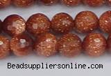 CGS472 15.5 inches 8mm faceted round goldstone beads wholesale