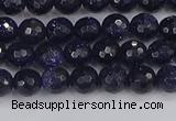 CGS478 15.5 inches 4mm faceted round blue goldstone beads