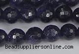 CGS480 15.5 inches 8mm faceted round blue goldstone beads