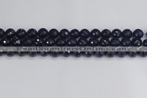 CGS482 15.5 inches 12mm faceted round blue goldstone beads