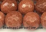 CGS491 15 inches 8mm faceted round goldstone beads