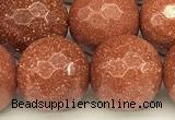 CGS492 15 inches 10mm faceted round goldstone beads