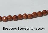 CGS57 15.5 inches 6mm faceted round goldstone beads wholesale