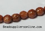 CGS58 15.5 inches 8mm faceted round goldstone beads wholesale