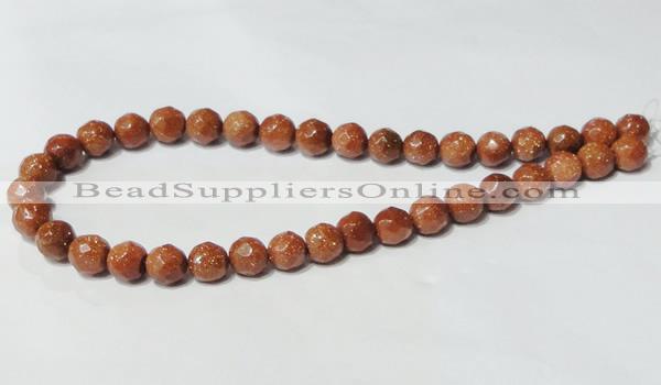 CGS59 15.5 inches 10mm faceted round goldstone beads wholesale