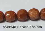 CGS60 15.5 inches 12mm faceted round goldstone beads wholesale