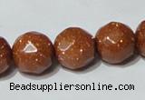 CGS61 15.5 inches 14mm faceted round goldstone beads wholesale