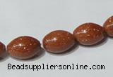 CGS71 15.5 inches 10*14mm rice goldstone beads wholesale