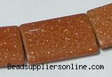 CGS85 15.5 inches 25*35mm rectangle goldstone beads wholesale