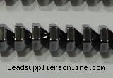 CHE135 15.5 inches 5*8mm pyramid hematite beads wholesale