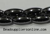 CHE139 15.5 inches 5*12mm rice hematite beads wholesale