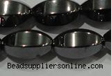 CHE142 15.5 inches 10*16mm faceted rice hematite beads wholesale