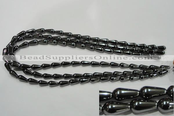 CHE147 15.5 inches 6*12mm teardrop hematite beads wholesale