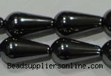 CHE148 15.5 inches 8*16mm teardrop hematite beads wholesale