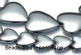 CHE16 16 inches 16mm & 25mm heart shape hematite beads Wholesale