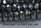 CHE2002 15.5 inches 5*8mm faceted rondelle hematite beads