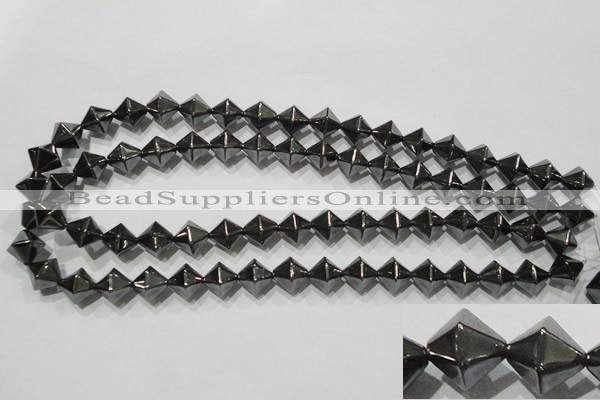 CHE218 15.5 inches 12*12mm faceted bicone hematite beads wholesale