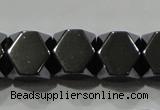 CHE224 15.5 inches 10*10mm faceted cube hematite beads wholesale