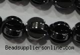 CHE245 15.5 inches 10mm curved moon hematite beads wholesale