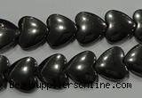 CHE259 15.5 inches 12*12mm heart hematite beads wholesale