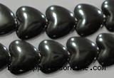 CHE260 15.5 inches 16*16mm heart hematite beads wholesale