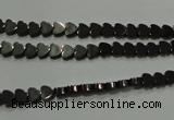 CHE266 15.5 inches 4*4mm heart hematite beads wholesale