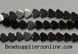 CHE267 15.5 inches 6*6mm heart hematite beads wholesale