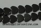 CHE269 15.5 inches 10*10mm heart hematite beads wholesale