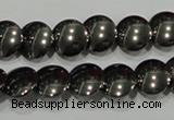 CHE271 15.5 inches 12mm flat round hematite beads wholesale