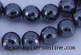 CHE36 16 inches 12mm faceted round hematite beads Wholesale