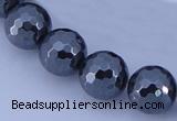 CHE37 16 inches 14mm faceted round hematite beads Wholesale