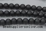 CHE402 15.5 inches 4mm round matte hematite beads wholesale