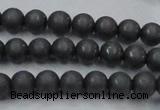 CHE403 15.5 inches 6mm round matte hematite beads wholesale