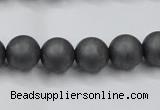 CHE405 15.5 inches 10mm round matte hematite beads wholesale