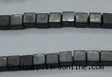 CHE416 15.5 inches 3*3mm cube matte hematite beads wholesale