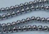 CHE423 15.5 inches 4mm round plated hematite beads wholesale