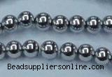 CHE427 15.5 inches 12mm round plated hematite beads wholesale