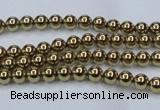 CHE431 15.5 inches 3mm round plated hematite beads wholesale